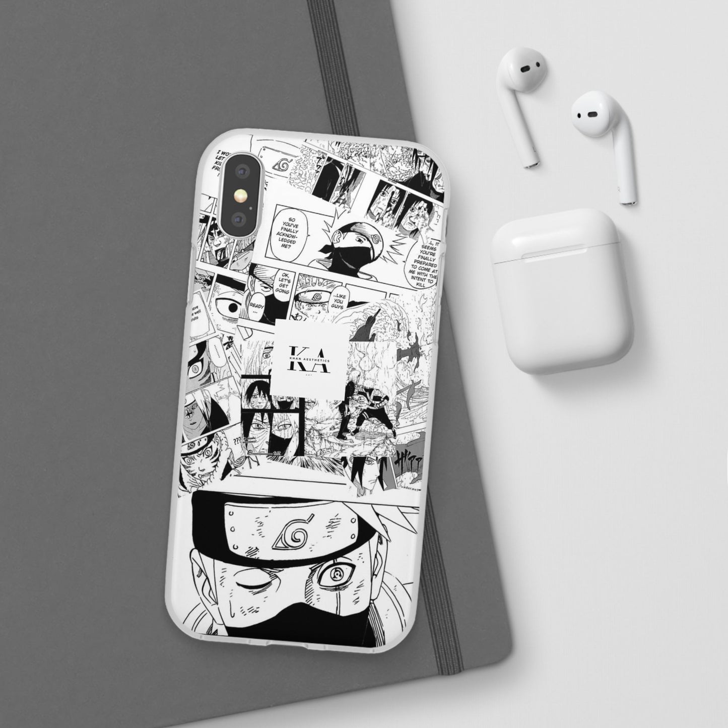 Anime- Inspired Naruto- Kakashi Hatake Flexi Case for iPhone, Manga Style Cover