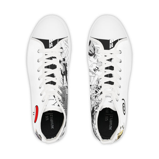 Anime Inspired Naruto-Sasuke Manga Anime Designed Hight Top Shoes